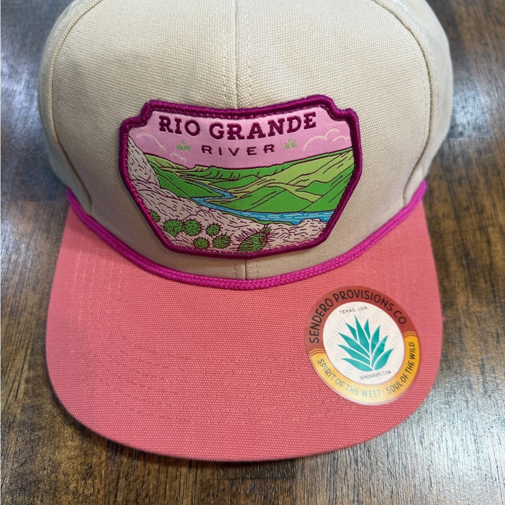 Rio Grande River Men's Cap - Pink and Tan